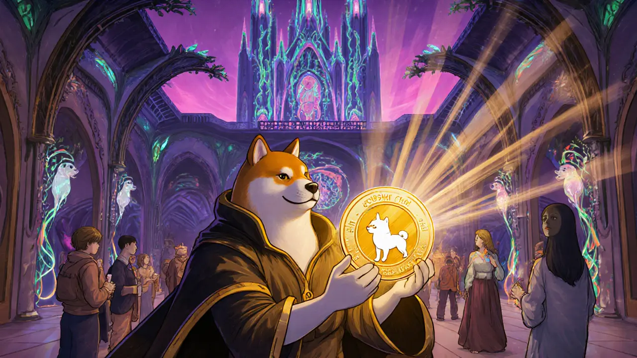 Escena de usuarios con NFT Gold accediendo a un evento exclusivo en Shibarium.