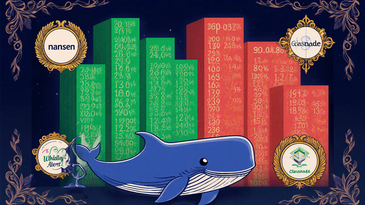 Pantalla de trading mostrando muros de compra y venta con una ballena interactuando.