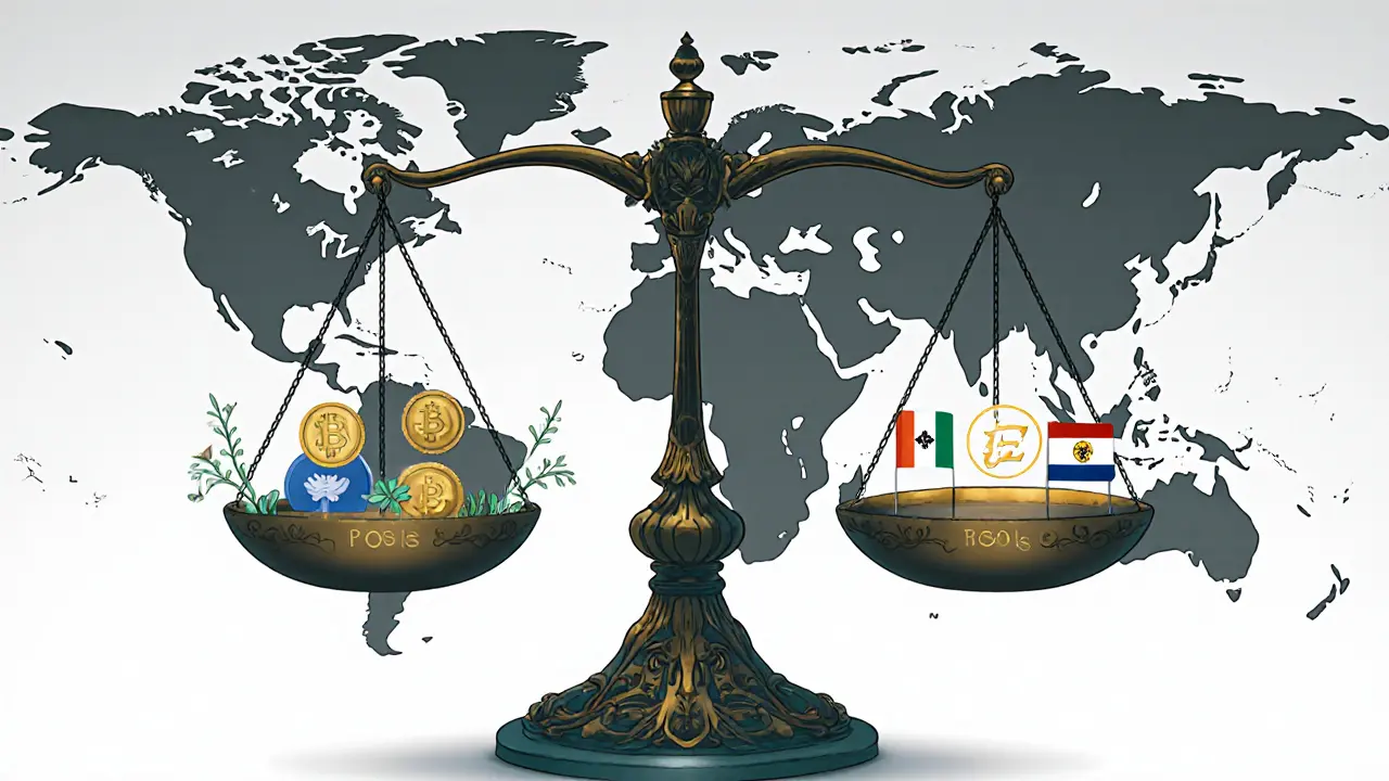 Balanzas mostrando ventajas y desventajas de EarnBit con íconos.