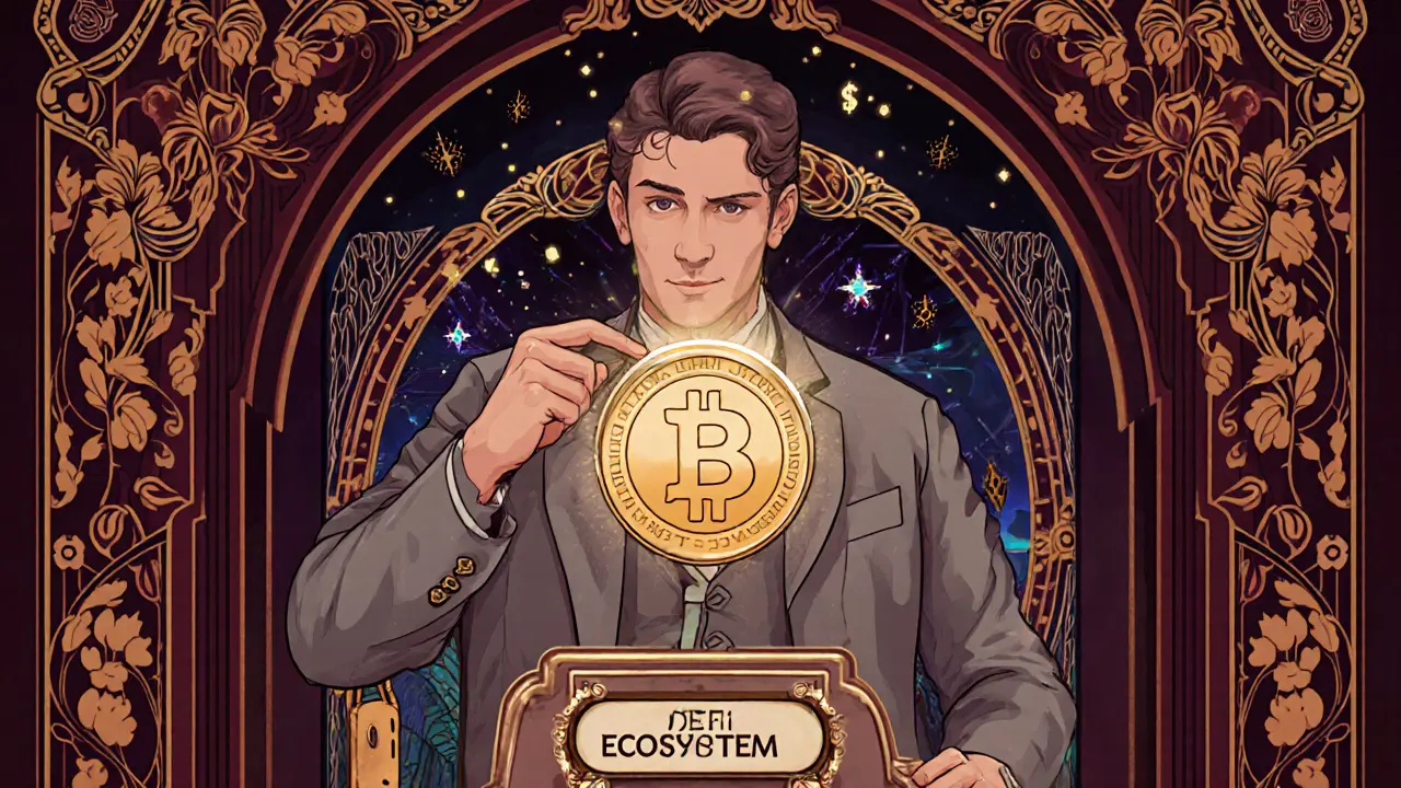 Un inversor abre una puerta hacia el ecosistema DeFi usando el token stOSMO como llave.