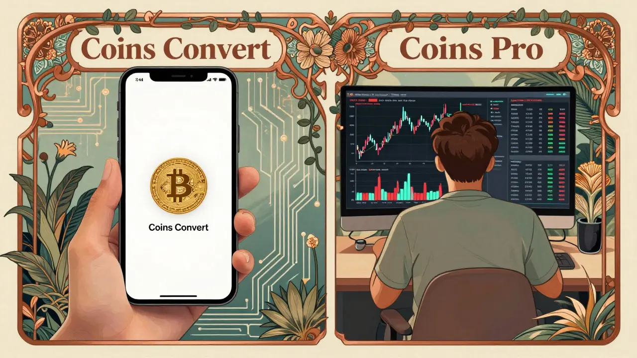 Dos usuarios: uno compra Bitcoin fácilmente, otro opera en un panel avanzado, ambos en un entorno con motivos filipinos y líneas orgánicas.