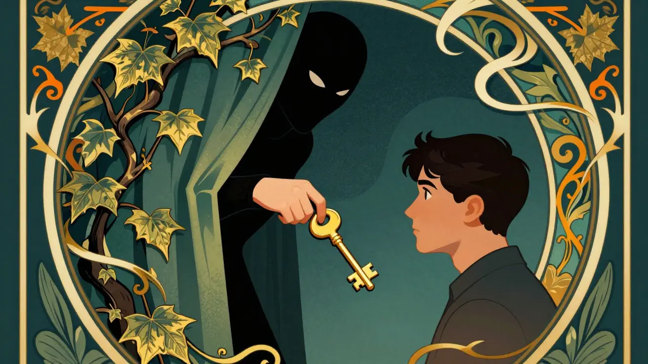 Advertencia contra estafas de airdrops con motivos ornamentales y colores contrastados.