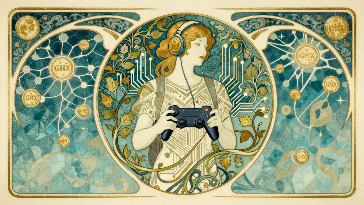 Ilustración de hardware gaming fusionado con redes de inteligencia artificial