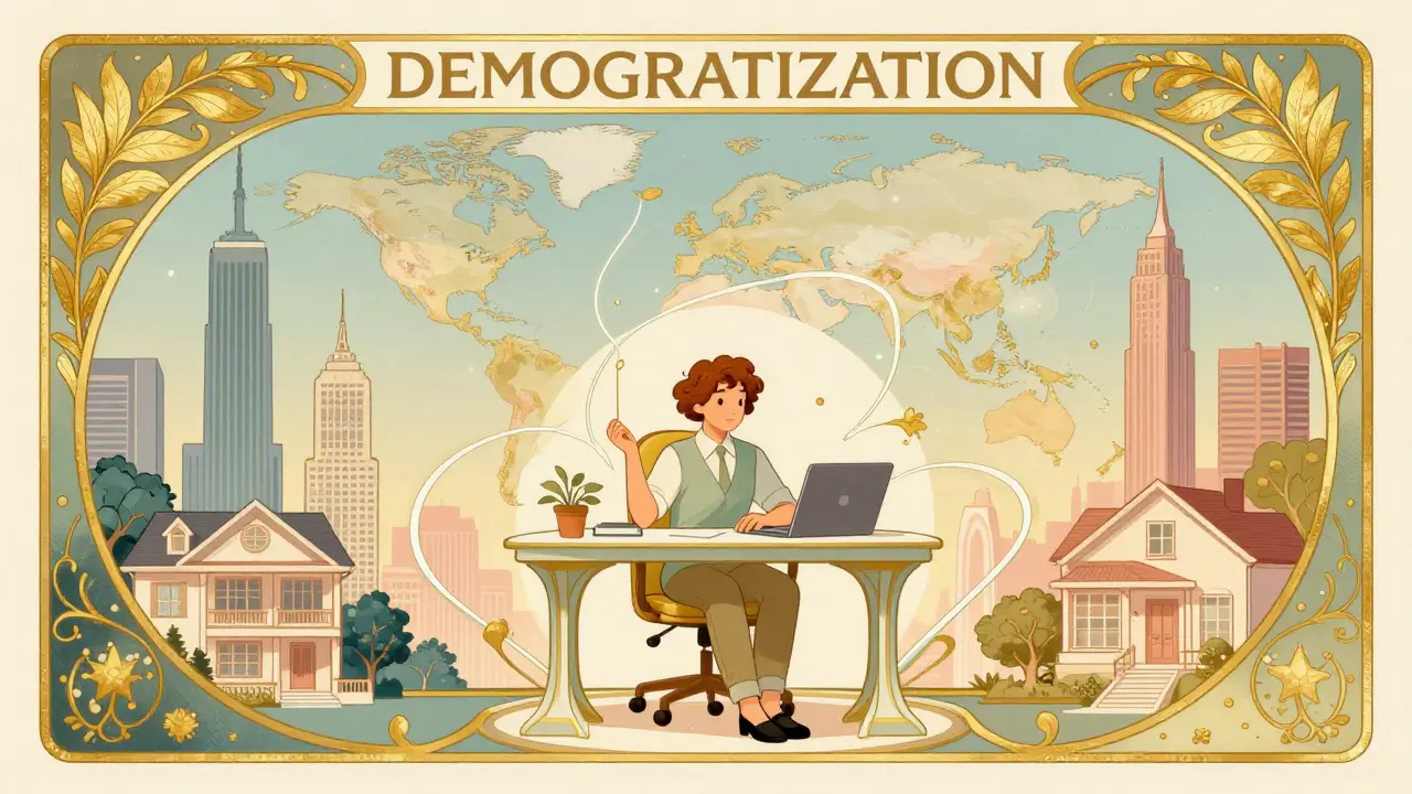 Inversor conectado a propiedades globales mediante redes de datos elegantes
