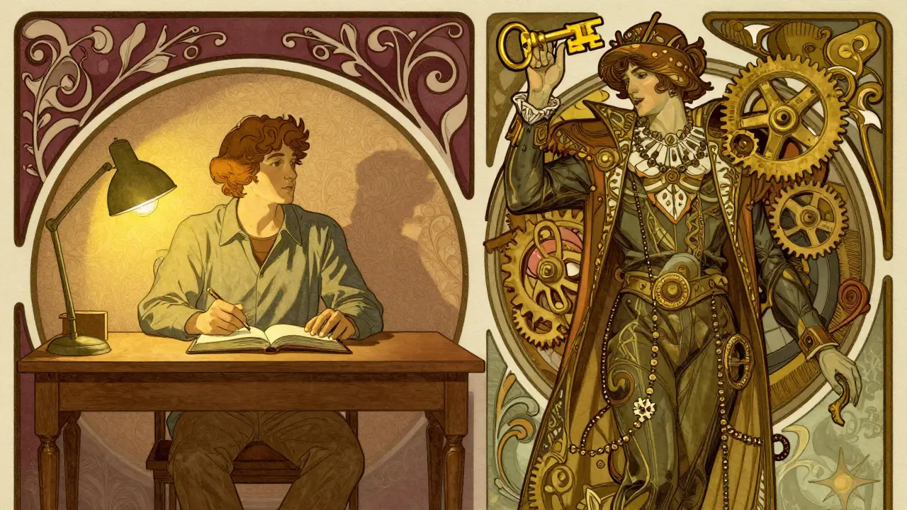 Comparación artística entre un nodo completo tranquilo y un validador activo en estilo Art Nouveau.