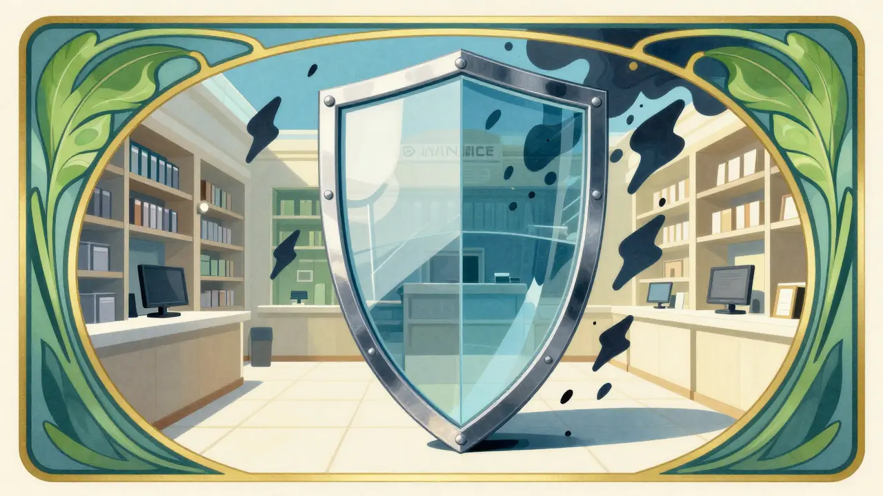 Escudo protector Art Nouveau simbolizando seguridad frente a estafas cripto