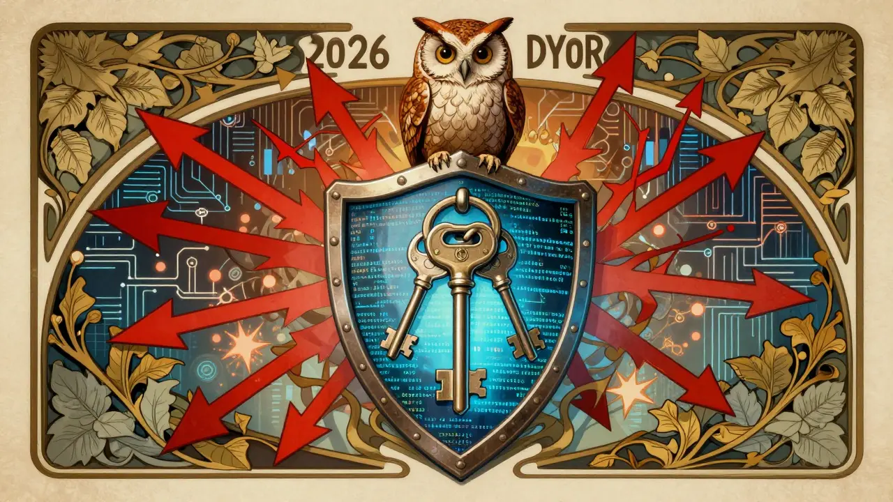 Escudo protector de billetera fría contra estafas, ilustración Art Nouveau