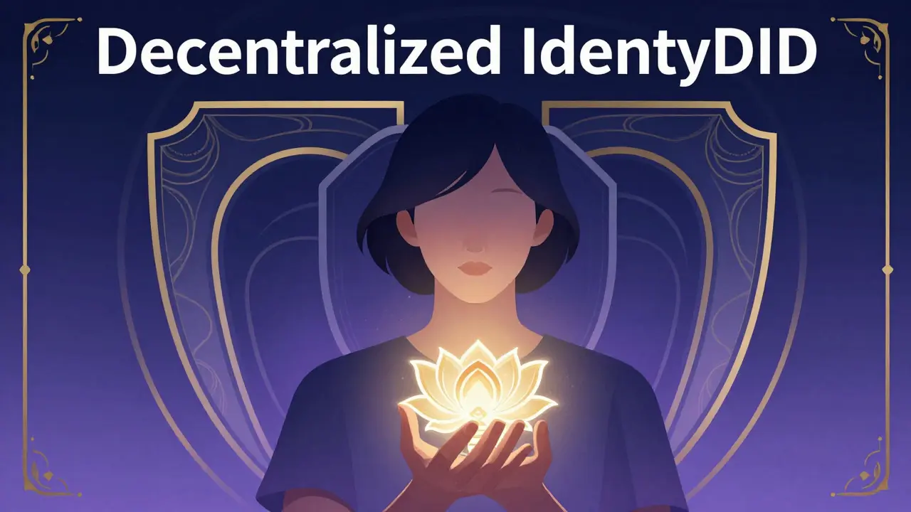 Usuario sosteniendo una llave criptográfica luminosa simbolizando identidad descentralizada