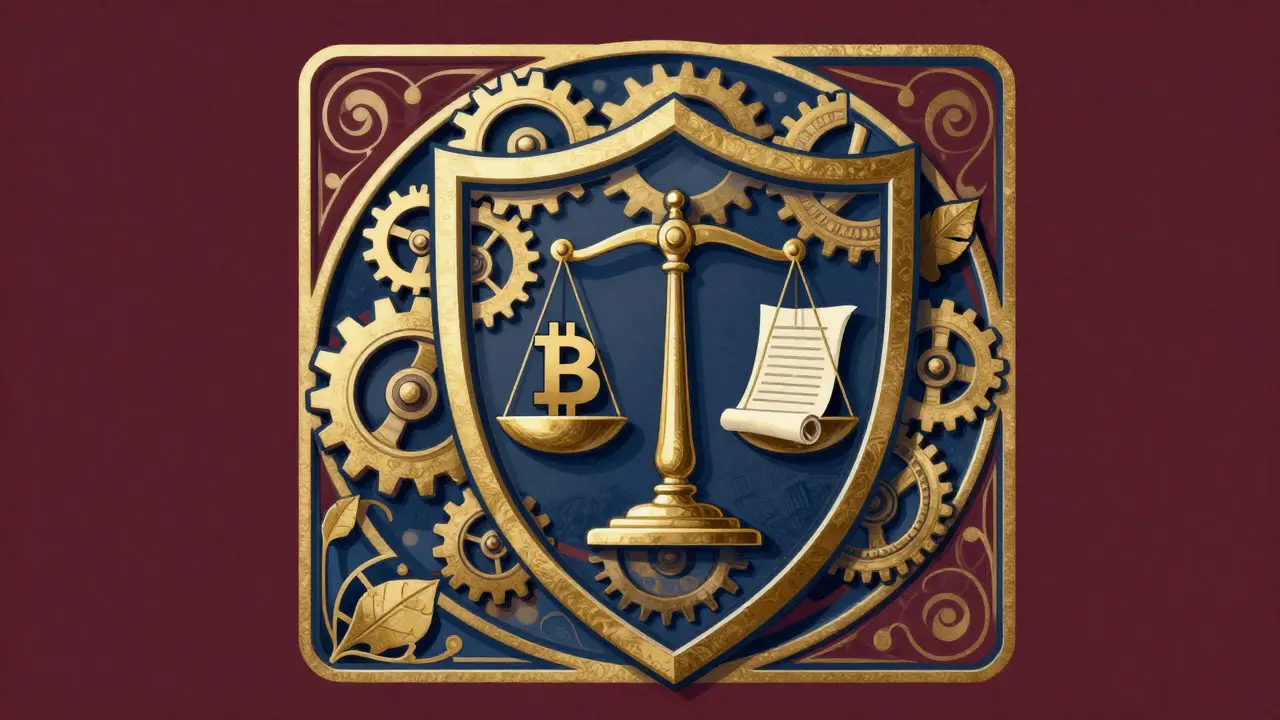 Escudo simbólico que representa seguridad y cumplimiento