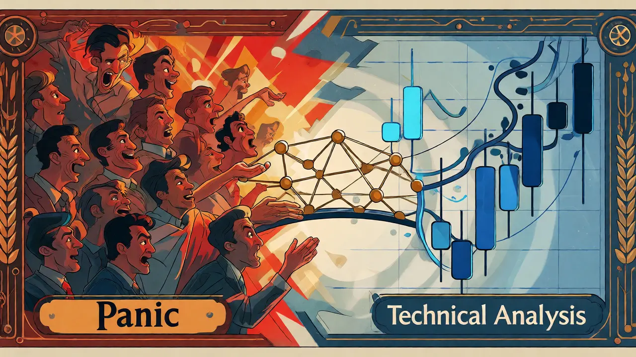 Arte estilo Art Nouveau mostrando la conexión entre las emociones humanas caóticas y los gráficos técnicos ordenados mediante redes neuronales.